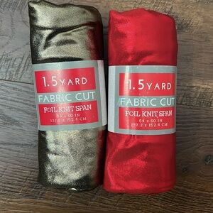 2 rolls of precut foil shimmer fabric